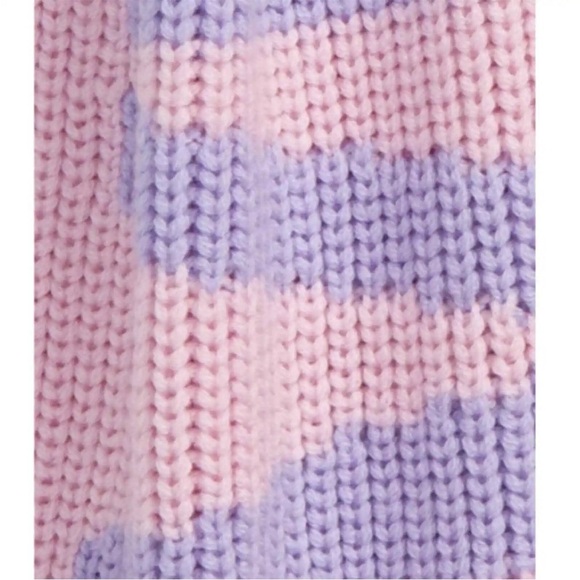 NWT Versace Intarsia Chunky Pink Light Purple Knit Wool Fringe Scarf MyTheresa - Picture 16 of 17